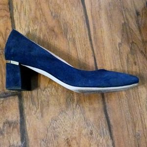 Kate Spade Blue Women's Dolores Too Suede Block Heel pumps